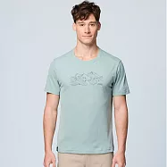 【荒野wildland】男生態圓領印花抗UV短袖機能衣灰濛綠 S 150灰濛綠