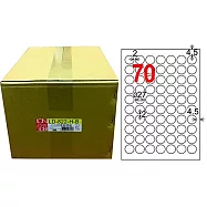 龍德 A4平光防水高解析噴墨標籤 &Oslash;27mm 1000張/箱 LD-822-H-B