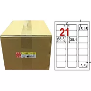 龍德 A4平光防水高解析噴墨標籤 38.1x63.5mm 1000張/箱 LD-817-H-B