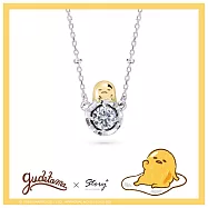 【客製品】STORY 故事銀飾 - Gudetama莫桑鑽系列-蛋黃哥莫桑石單鑽純銀項鍊 加長7.5cm(需14個訂製天)