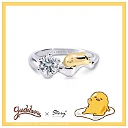 【客製品】STORY 故事銀飾 -Gudetama莫桑鑽系列-蛋黃哥莫桑石單鑽純銀戒指 國際圍#10