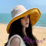 【Decoy】經典雙色 夏季加大防曬漁夫遮陽帽/黃+米