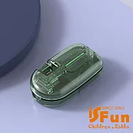 【iSFun】透視長方 磨藥切藥三合一收納藥盒/ 透明綠