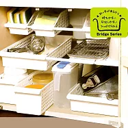 日本製伸縮桿用深型收納籃-2入