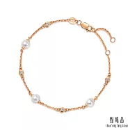【點睛品】Daily Luxe 滿天星鑽 18K玫瑰金鑽石珍珠手鍊