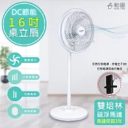 勳風 16吋360°擺頭DC電風扇/桌立扇/空氣循環扇(HFB-S1608)可接行動電源/雙培林馬達
