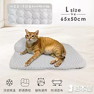 貓本屋 冰豆豆涼感 可拆洗靠枕寵物睡墊 L號(65x50cm)淺灰