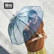 【日本霜山】復古竹柄12骨防風雨傘- 透灰