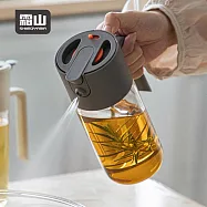 【日本霜山】按壓式噴倒兩用油瓶/玻璃油壺-550ml-多色可選- 灰