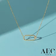 AEC PARIS 巴黎品牌 幸運草白鑽項鍊 圓角長方形金色項鍊 CHAIN NECKLACE CIRCE