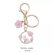 【Petite rosee】櫻花系列奢華金屬包包鑰匙圈配件掛吊飾-櫻花貓咪款|品牌禮盒包裝|閨蜜生日情人女友老婆母親聖誕交換禮物