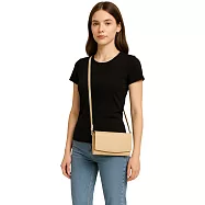 【CROSS】台灣總經銷 限量1折 頂級小牛皮肩背包WOC 碧雅系列 全新專櫃展示品 米色