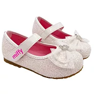 MIFFY米菲兔閃亮亮公主鞋 (V007-2) 娃娃鞋 畢業照 皮鞋 女童鞋 畢業典禮 公主鞋 台灣製 台灣製童鞋 台灣製公主鞋 米菲兔 休閒鞋 典禮鞋 花童鞋 拍照 26 細閃皇冠白色