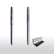 O.B. PENAC Ele 3F 三合一多功能筆(0.7mm原子筆藍、紅+0.5mm自動鉛筆)/支 TF1601 TF1602 附筆盒 鋼銀