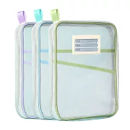 【COMET】A4三層科目袋文件袋3入組(課本收納袋 科目分類袋 試卷收納袋 L型文件袋 書本收納袋/ltao1006) 綠藍紫