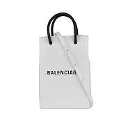 BALENCIAGA Logo購物手機袋 (白色)