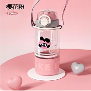 【APEX】大容量一杯三飲兒童水壺 附帶子 700ML (隨行水杯 環保水壺 運動水壺 兒童水杯 背帶式水壺 吸管杯 水壺直飲杯 雙飲壺) 櫻奈粉