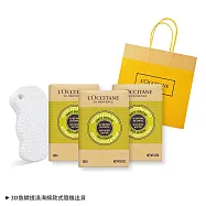 L’OCCITANE 歐舒丹 經典乳油木3入香皂海綿組-多款任選-送海綿-公司貨 C組[馬鞭草]