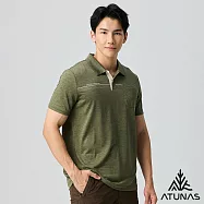 【ATUNAS 歐都納】男款循環酷涼節能抑菌短袖POLO衫/大尺碼A1PS2510MC- M 麻花軍綠