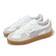 Puma 休閒鞋 Palermo Lth 男鞋 女鞋 白 紫 麂皮 膠底 復古 德訓鞋 39646420 25cm WHITE/PURPLE