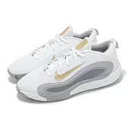 Nike 籃球鞋 IsoFly GS 大童 女鞋 灰 白 金 緩震 運動鞋 FN4384-100 20cm GREY/GOLD
