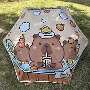 兒童圓角自動傘- 卡皮喝珍奶