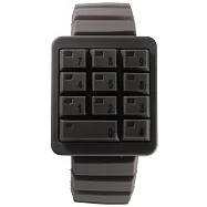 CLICK 創意爆破數字鍵盤個性腕錶-咖啡