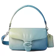 COACH 經典C-LOGO翻蓋皮革兩用包-漸層藍