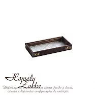 【Homely Zakka】北歐復古木質海棠花輕奢玻璃托盤/茶盤/零食盤/餐盤/置物盤_4款任選 炭燒桐木超小長方