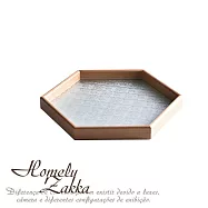 【Homely Zakka】北歐復古木質海棠花輕奢玻璃托盤/茶盤/零食盤/餐盤/置物盤_6款任選 櫸木六角