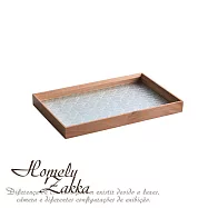 【Homely Zakka】北歐復古木質海棠花輕奢玻璃托盤/茶盤/零食盤/餐盤/置物盤_6款任選 櫸木中長方
