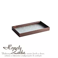 【Homely Zakka】北歐復古木質海棠花輕奢玻璃托盤/茶盤/零食盤/餐盤/置物盤_6款任選 黑胡桃木小長方