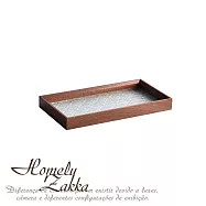 【Homely Zakka】北歐復古木質海棠花輕奢玻璃托盤/茶盤/零食盤/餐盤/置物盤_6款任選 烏檀木小長方