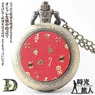 耶誕限定-Merry Christmas主題懷錶+麋鹿角伸縮筆套組合 多款任選(附盒裝 生日 送禮 禮物) -D款-糖果聖誕樹+綠色筆袋