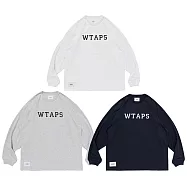 2025SS WTAPS ACADEMY / LS / CTPL ASH GRAY/WHITE/NAVY 灰/白/海軍藍 Logo 長T 251ATDT-CSM18 XL 白色