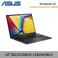 ASUS 華碩 Vivobook 14 X1405VA-0131K13420H 14吋 文書電腦 搖滾黑(i5/8G/512G/W11)