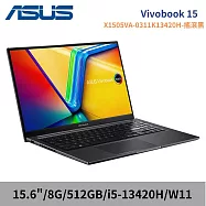 ASUS 華碩 Vivobook 15 X1505VA-0311K13420H 15.6吋 OLED 文書筆電 搖滾黑(i5/8G/512G/W11)