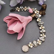 【PinkyPinky Boutique】奢華鉑金珠施華洛水晶古董手鍊 (銀色)