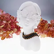 【PinkyPinky Boutique】奢華 24K金小金珠 編織紋手鍊 (烟墨炭黑)