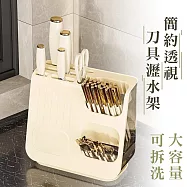 【居家cheaper】簡約透視刀具瀝水架PK1125PC-WT/餐具架/筷架/刀具架/瀝水架/廚房架/立式餐具架 白色