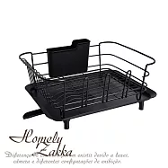 【Homely Zakka】日式簡約不鏽鋼廚房多功能瀝水碗碟架/碗盤置物架/收納水杯架_ 黑色