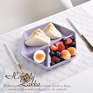 【Homely Zakka】北歐六角型陶瓷分隔餐盤/211餐盤/3格分隔餐盤_4色任選 奶油紫