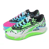 Puma 籃球鞋 Scoot Zeros II 男鞋 霓虹綠 螢光粉 NBA 2K 氮氣中底 明星款 31134901 28.5cm GREEN/MULTI-COLOR