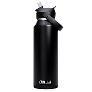 【美國 CamelBak】1200ml Flip Straw不鏽鋼多水吸管保溫瓶(保冰)- 濃黑