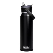 【美國 CamelBak】1000ml Flip Straw不鏽鋼多水吸管保溫瓶(保冰)- 濃黑