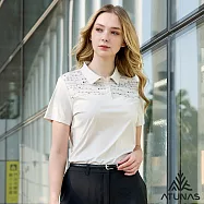 【ATUNAS 歐都納】女款循環酷涼節能抑菌短袖POLO衫/大尺碼A1PS2513WC- S 奶茶