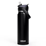 【美國 CamelBak】750ml Flip Straw不鏽鋼多水吸管保溫瓶(保冰)- 濃黑