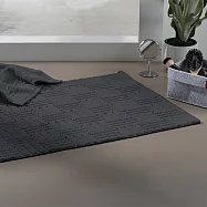 《KELA》德國 Leana編織純棉吸水地墊 | 踏腳墊 腳踏墊 吸水墊 - 墨黑65x55cm - 墨黑65x55cm