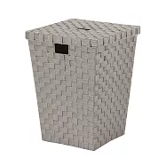 《KELA》Alvaro附蓋長方編織收納籃 | 衣物籃 髒衣籃 玩具收納籃 - 奶油棕40cm