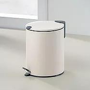 《KELA》Mats腳踏式垃圾桶(淺米白5L) | 回收桶 踩踏桶 緩降靜音